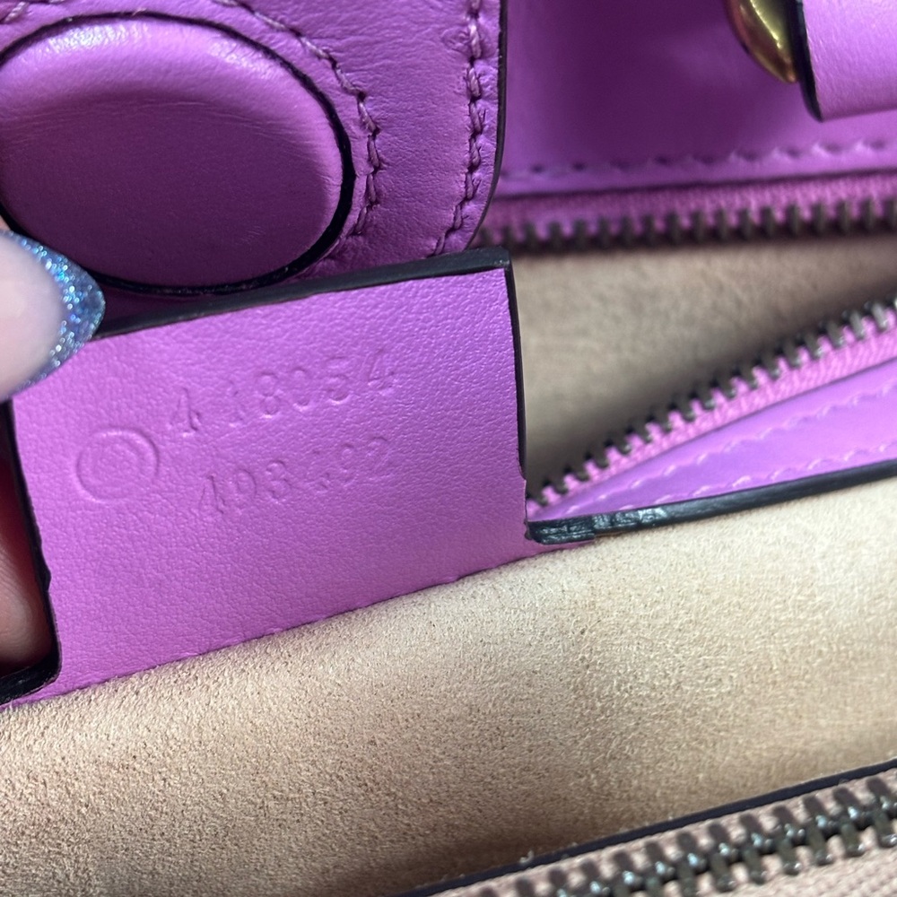 EUC GUCCI Small Pink GG Marmont Matelassé Satchel Tote - Picture 15 of 17